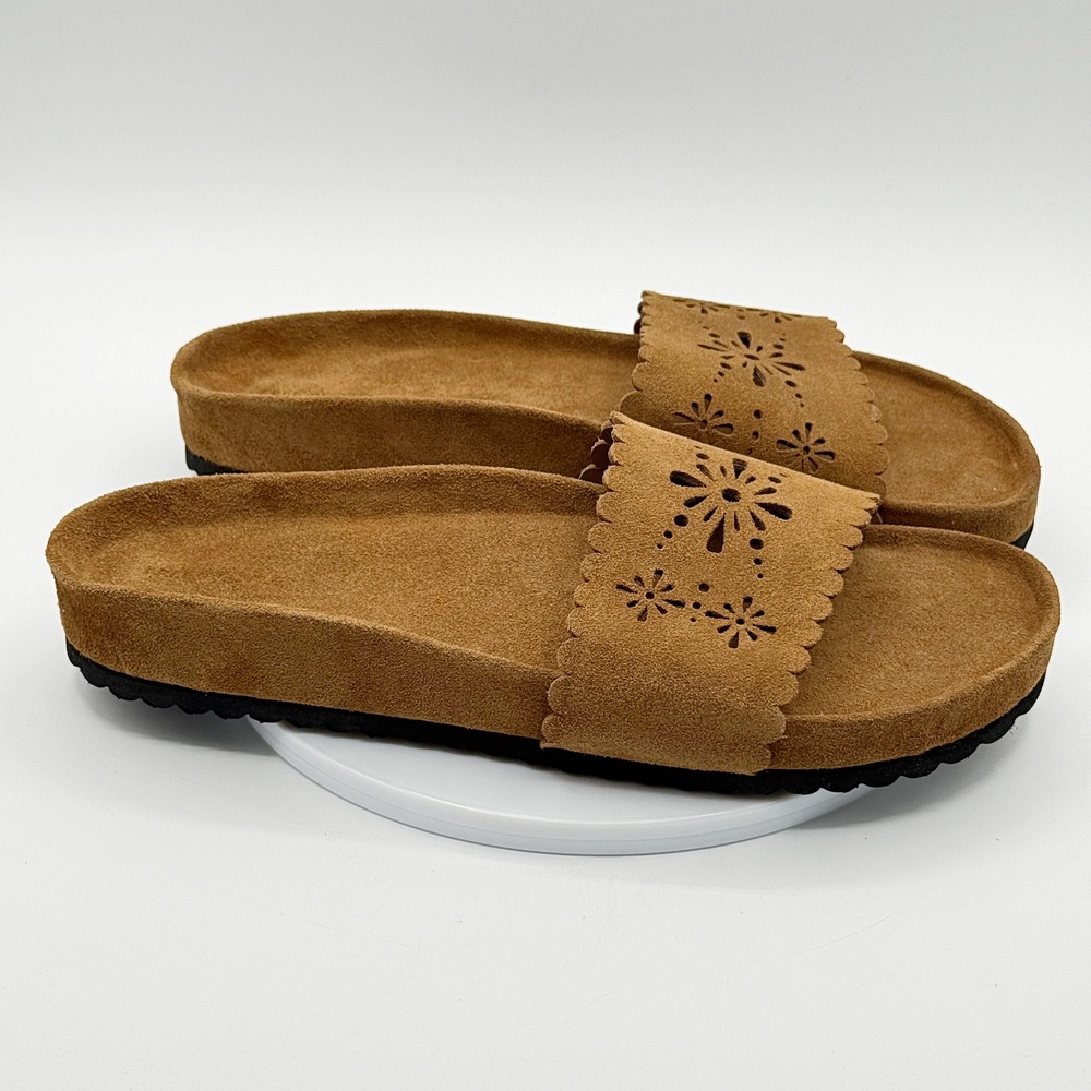 Free People Shore Cut Out Shore Slide Sandal 'Taupe' / Size 6.5 Womens NEW